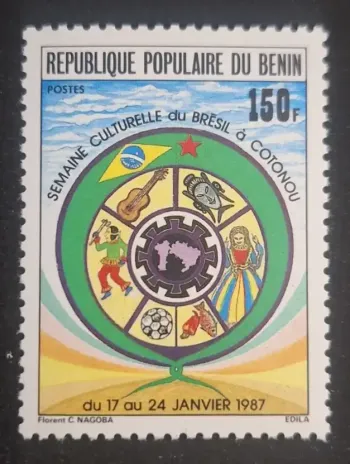 Bénin 1987 Mi. 452 Semaine culturelle Brésil Cotonou football danse