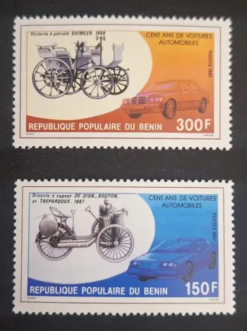 Bénin 1987 Mi. 454-455 cent ans automobiles Daimler De Dion-Bouton