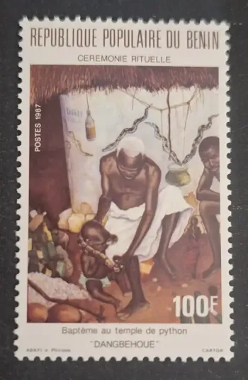 Bénin 1987 Mi. 456 cérémonie rituelle baptême temple python Dangbehoue