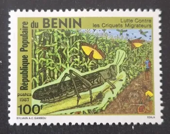 Benin 1987 Mi. 460 fight against migratory locusts insects maize