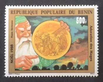 Bénin 1988 Mi. 474 Poste aérienne Noël Adoration des Mages