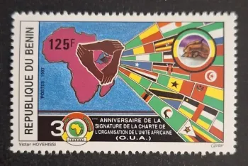 Bénin 1993 Mi. 546 30e anniversaire charte OUA Afrique drapeaux