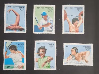 Benin 1995 Mi. 624-629 Olympische Spiele Atlanta 96 Schwimmen Baseball Tennis