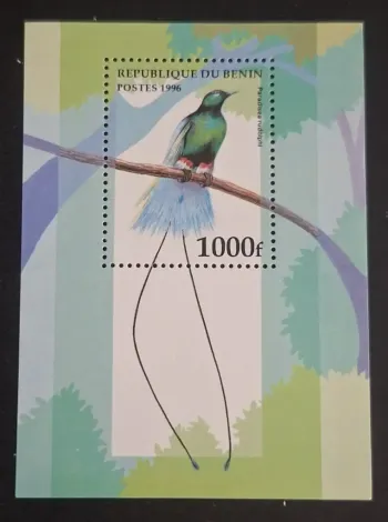 Benin 1996 Mi. Bl. 21 Bird of Paradise Paradisaea rudolphi fauna