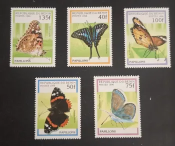 Bénin 1996 Mi. 778 - 782 papillons Vanessa Danaus Graphium faune