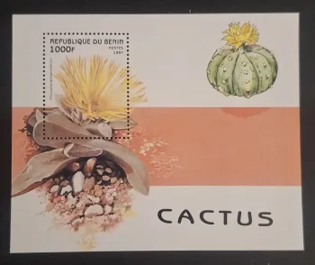 Bénin 1997 Mi. Bl. 32 Cactus Pleiospilos plantes succulentes flore