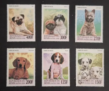 Benin 1998 Mi. 1049-1054 Dog Breeds Beagle Dalmatian Dachshund Pug