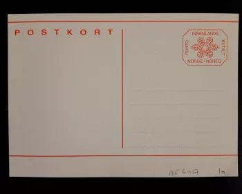 Norvège entier postal postkort porto betalt innenlands neuf