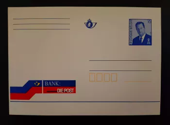 Belgium stationery postal card 16F King Albert II Bank Die Post mint DE