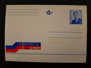 Belgium stationery postal advertising Bank of La Poste King Albert II 16F FR