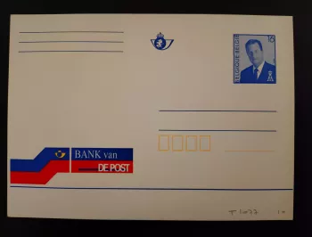 Belgien Ganzsache Umschlag König Albert II 16F Bank van De Post neu NL