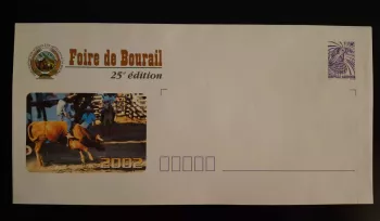Nouvelle Calédonie entier postal PAP Foire de Bourail 2002 25e édition mauve