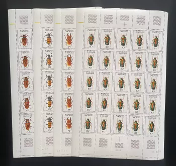 Gabon 1978 YT 399-402 planche insectes coléoptères faune entomologie