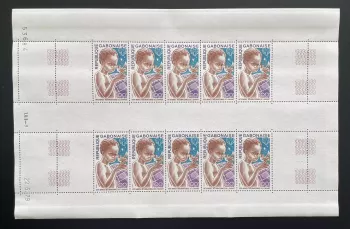 Gabon 1979 YT 421 planche Année internationale enfant UNICEF