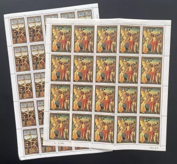 Gabon 1975 YT PA 160-161 sheet Easter Painting Crucifixion Resurrection