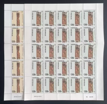 Gabon 1976 YT PA 174-175 sheet Easter wood sculptures church