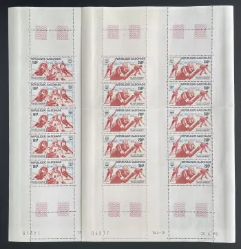 Gabon 1976 YT PA 176 - 177 planche jeux olympiques hiver Innsbruck hockey