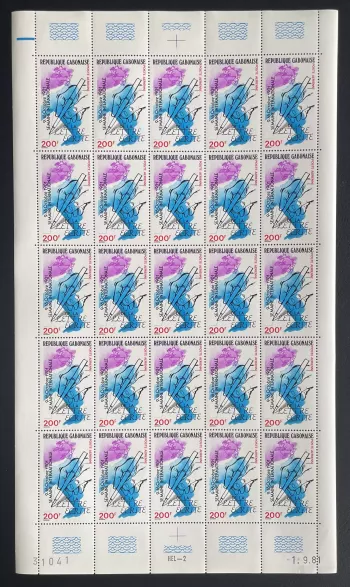 Gabun 1981 YT PA 251 Block Int. Woche des Briefschreibens UPU