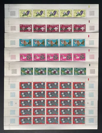 Gabon 1972 YT 283-288 planche fleurs Acanthaceae flore tropicale botanique