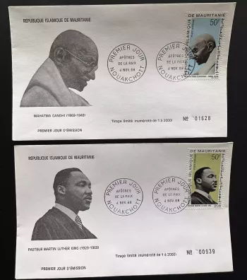 Mauretanien 1968 YT PA 81 82 FDC Gandhi Luther King Frieden Gewaltlosigkeit