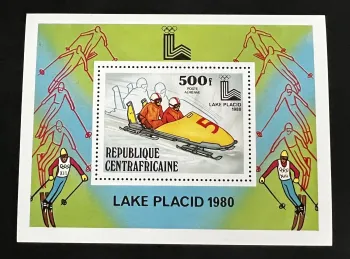 Centrafrique 1979 Mi. Bl. 68A JO hiver Lake Placid bobsleigh ski