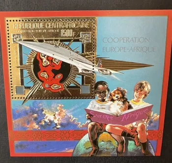Central Africa 1980 Mi. Bl. 98A Europe-Africa Cooperation Golden Concorde