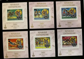 Centrafrique 1980 Mi. 679-684 (Bl) Jeux Olympiques Moscou athlétisme