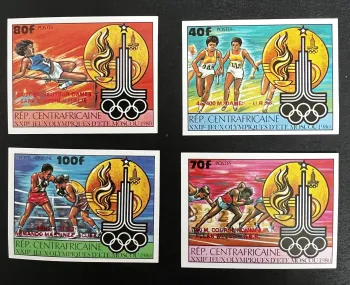 Centrafrique 1980 Mi. 726-731 ND Jeux Olympiques Moscou athlétisme