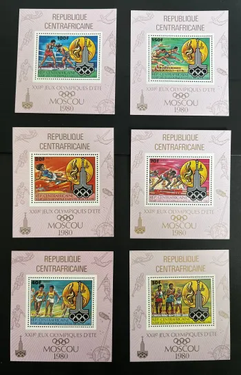 Centrafrique 1980 Mi. Bl. 116-121 Jeux Olympiques Moscou sport