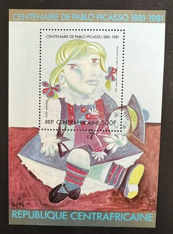 Zentralafrika 1981 Mi. Bl. 125A Picasso Porträt Maïa Puppe Gemälde