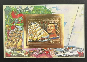 Centrafrique 1981 Mi. Bl. 152A Tabarly navigateurs voilier or gold