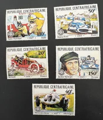 Central Africa 1981 Mi. 776-780 Grand Prix Nuvolari Stewart