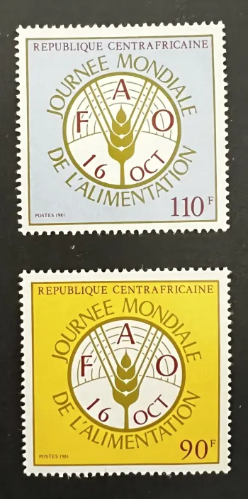 Centrafrique 1981 Mi. 788-789 Journée mondiale alimentation FAO blé