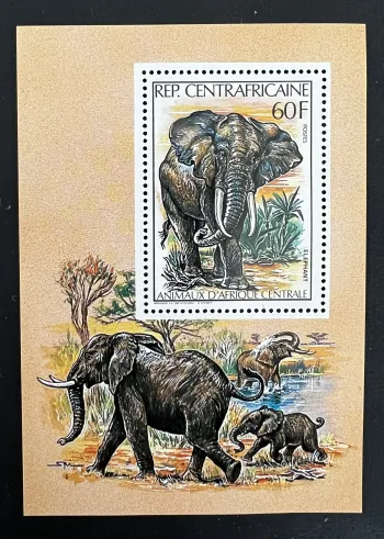 Centrafrique 1982 Mi. 812 éléphant animaux Afrique centrale faune