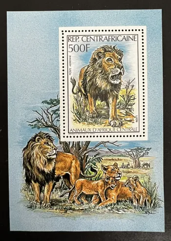 Centrafrique 1982 Mi. 817 lion faune animaux Afrique centrale
