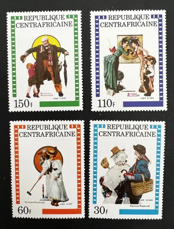 Centrafrique 1982 Mi. 821-824 Norman Rockwell peinture illustration