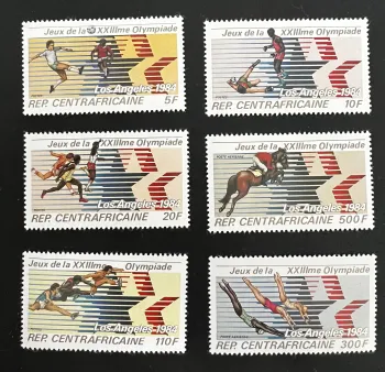 Central Africa 1982 Mi. 852-857 Los Angeles 1984 Olympic Games sport