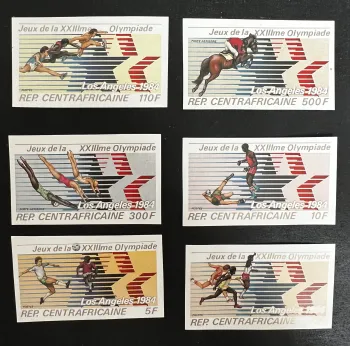 Central Africa 1982 Mi. 852-857B IMPERF LA 1984 Olympics sports boxing