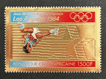 Centrafrique 1982 Mi. 859/A Jeux Olympiques Los Angeles 1984 course or