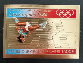 Centrafrique 1982 Mi. 859/B ND JO Los Angeles 1984 course or gold