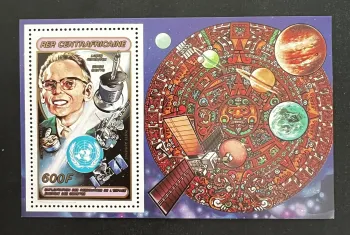 Centrafrique 1982 Mi. Bl. 201A espace comètes Giotto planètes ONU