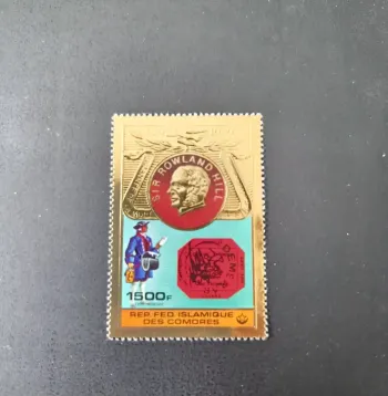 Comores 1979 Mi. 501 Sir Rowland Hill feuille or facteur poste