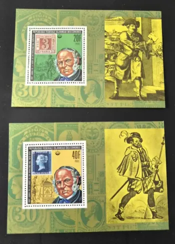 Comores 1978 YT Bl. 494 / 496 Rowland Hill histoire postale facteur
