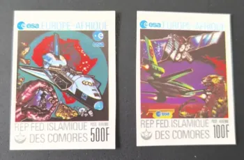 Comores 1979 Mi. 491-492 ND ESA Europe-Afrique espace navette satellite