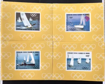 Comoros 1983 Mi. 686-689 Bl IMPERF Olympic Sailing Finn Flying Dutchman
