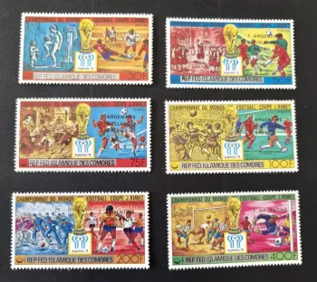 Comores 1978 Mi. 478-483 surchargé football Coupe du Monde Argentina