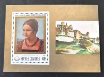 Comores 1978 Mi. Bl. 170 Albrecht Dürer portrait peinture château