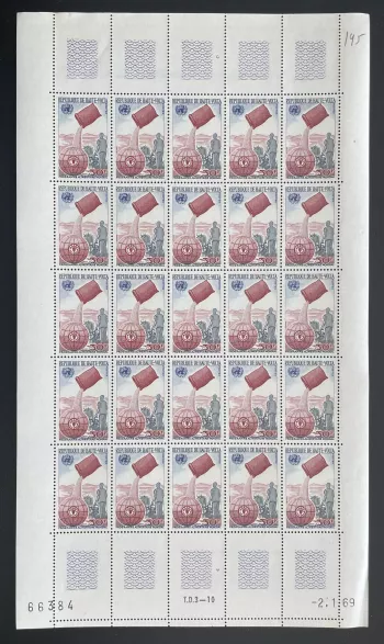 Haute-Volta 1968 YT 195 planche PAM FAO Programme Alimentaire Mondial ONU
