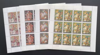 Upper Volta 1975 YT 338-341 sheet flowers bouquet painting art Bonnard
