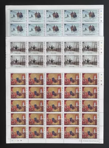 Haute-Volta 1975 YT 354-356 planche Bicentenaire USA Washington Lafayette